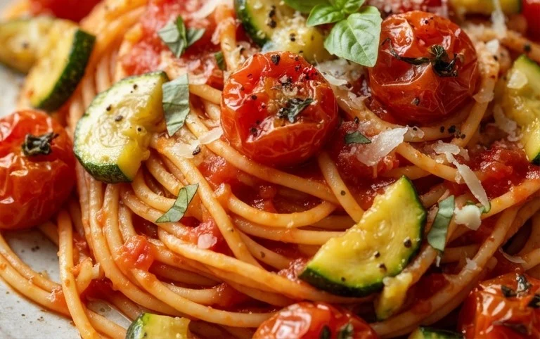 Healthy Tomato Zucchini Pasta