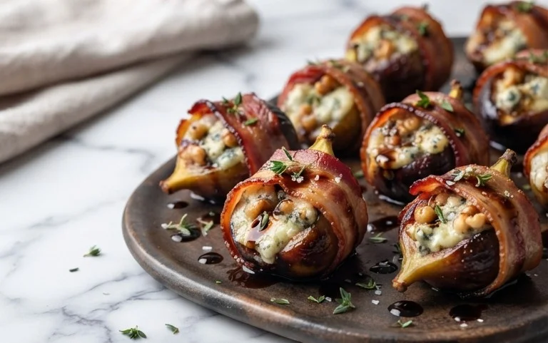 Beef Bacon Wrapped Stuffed Figs