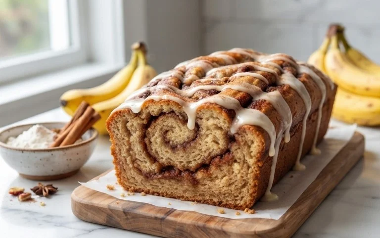 Cinnamon Roll Banana Bread