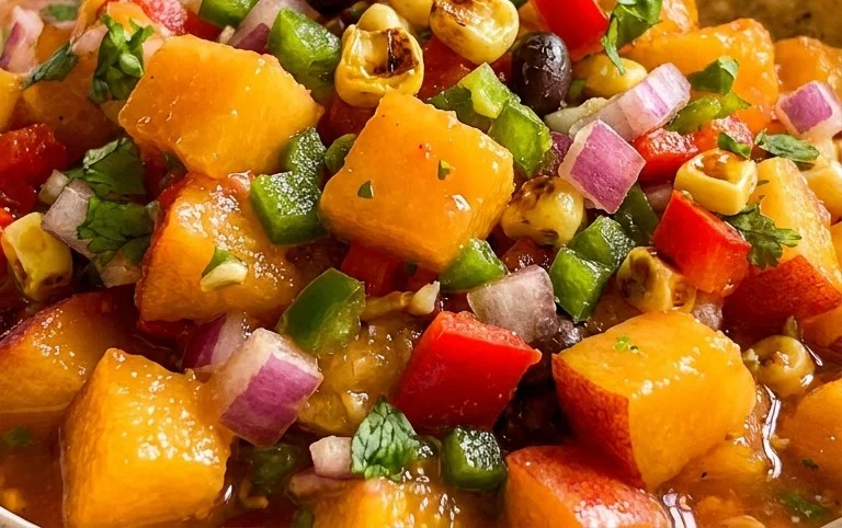 Sweet & Spicy Peach Salsa Canning Recipe