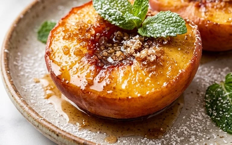 Cinnamon Sugar Baked Peaches