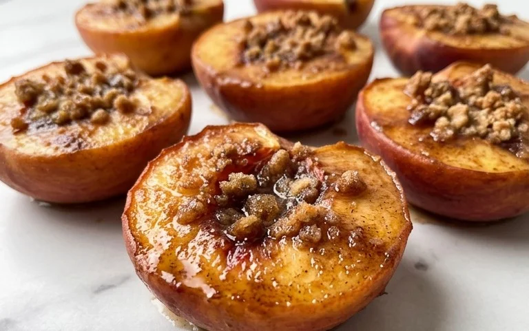 Cinnamon Sugar Baked Peaches