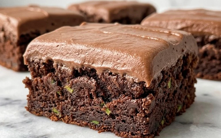 Zucchini Brownies with 1 minute Frosting!