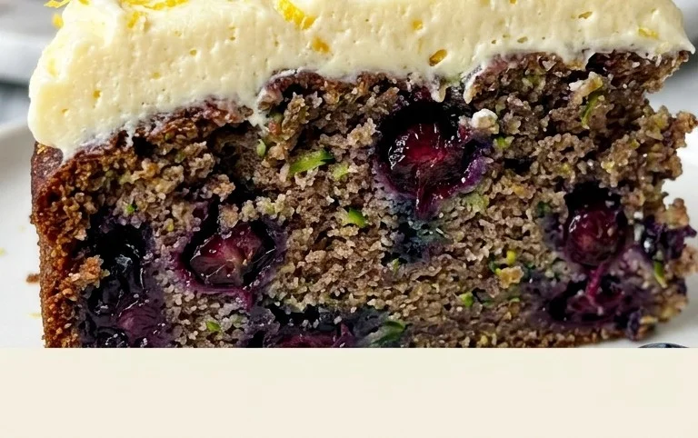 Blueberry Zucchini Cake with Lemon Buttercream