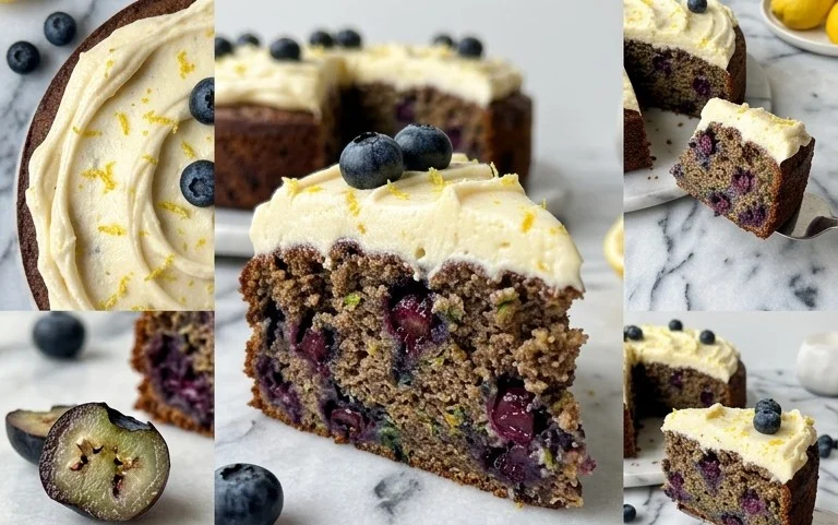Blueberry Zucchini Cake with Lemon Buttercream
