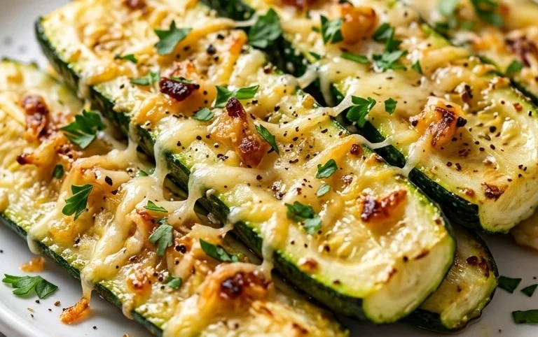Irresistibly Crunchy Garlic Parmesan Roasted Zucchini